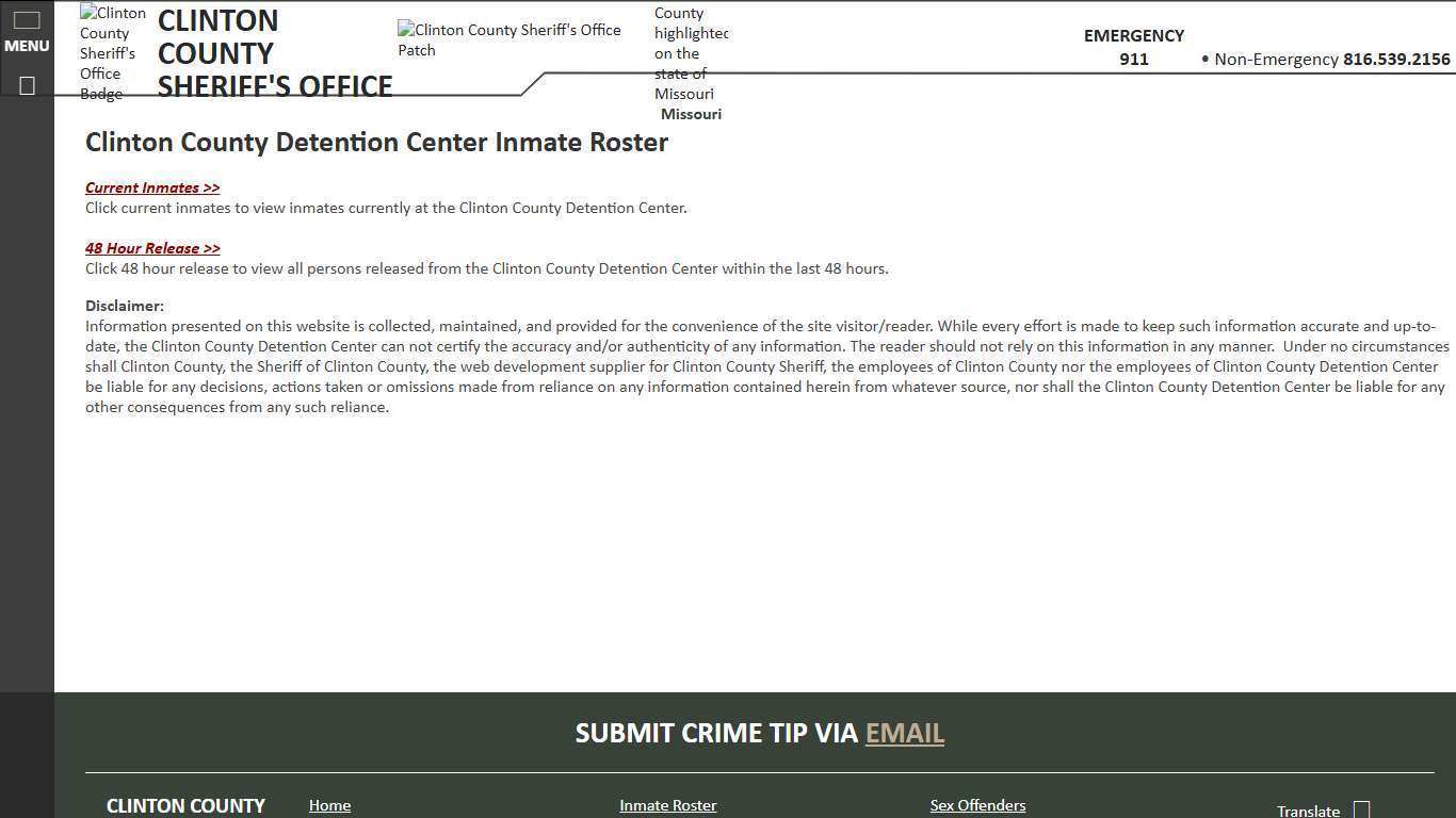 Roster Choose - Clinton County Sheriff's Office | Missouri