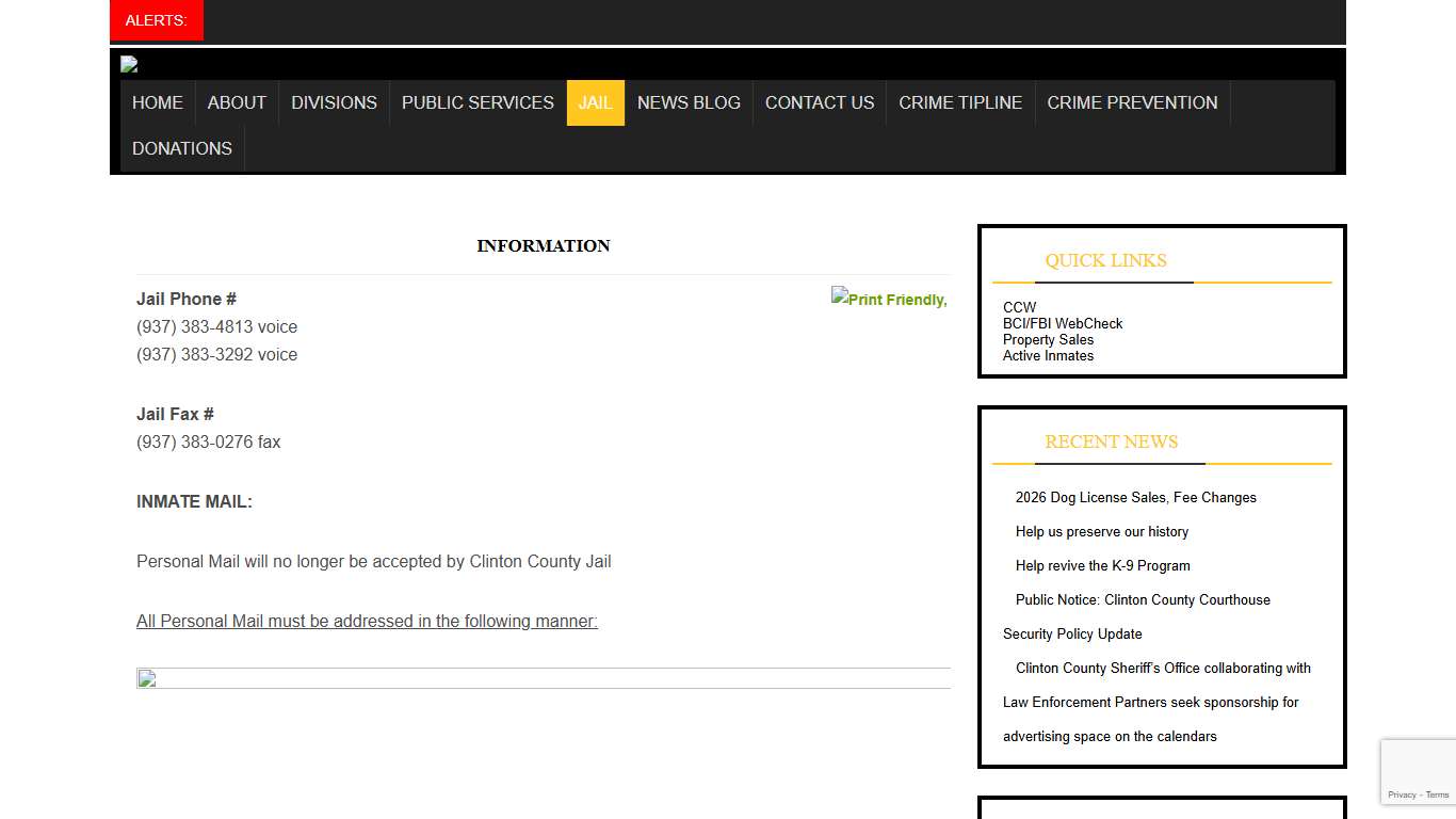 Information | Clinton County Sheriff's Office